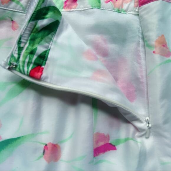 Vintage Jones New York Signature Midi Skirt Size 10 Floral A-Line Fully Lined - Picture 4 of 7